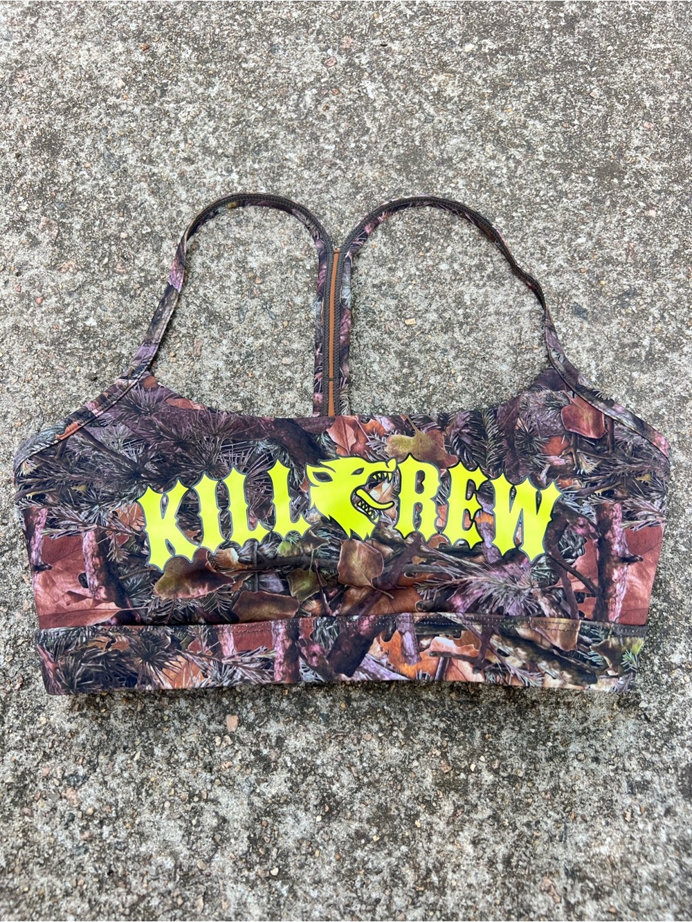 Kill Crew Classic Camo Sports Bra Logo Athletic Top Size XS